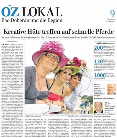 Kreative Hüte treffen auf schnelle Pferde - Ostsee Zeitung 2014 08 07